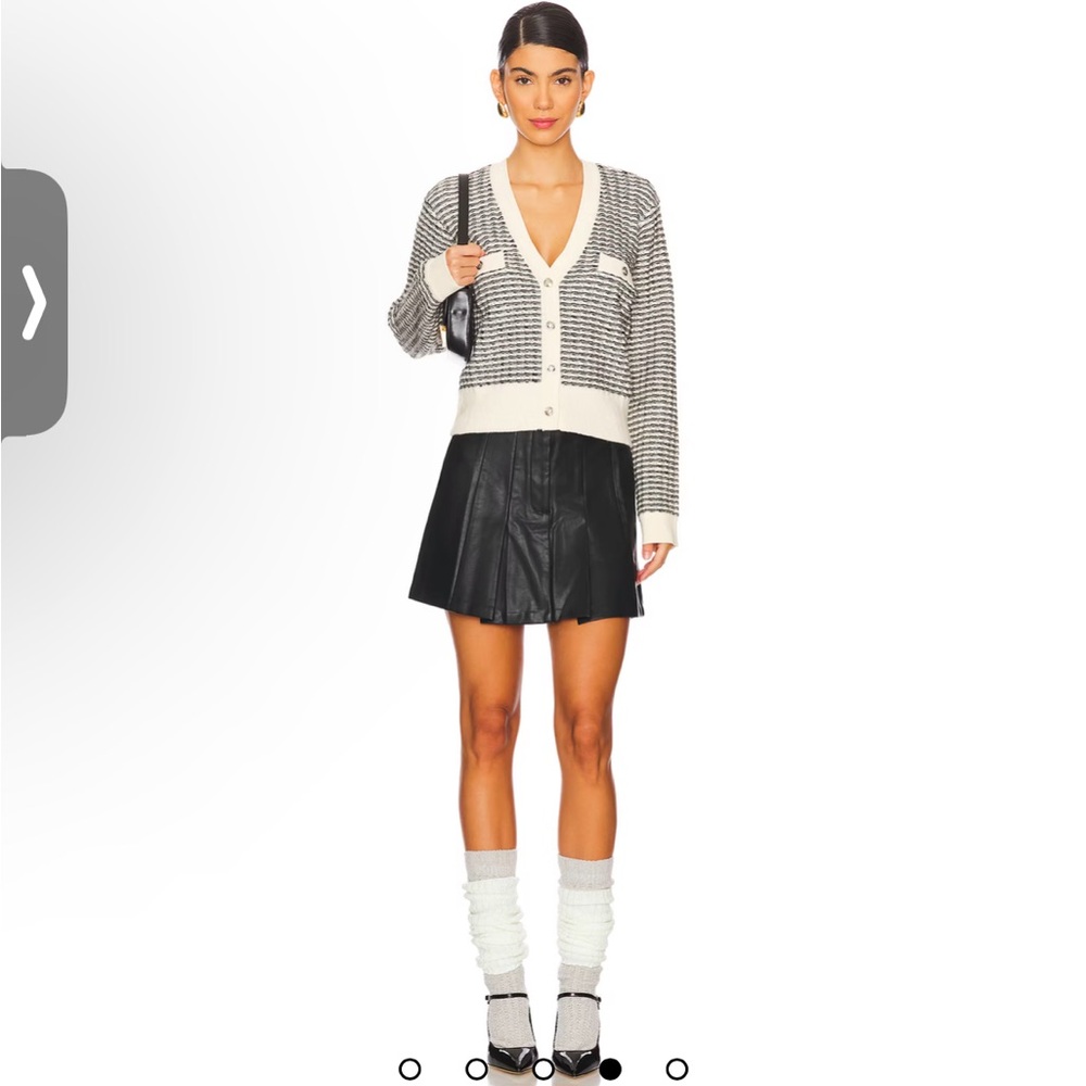 Coco Chanel Joie Black and White Mixed Media Structured Zip-Up Cardigan - Picture 11 of 11